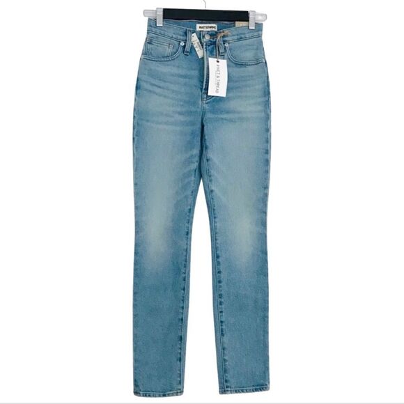 New! Madewell Rivet & Thread 11" High Rise Japanese Gordon Wash Skinny Jeans - Picture 3 of 15